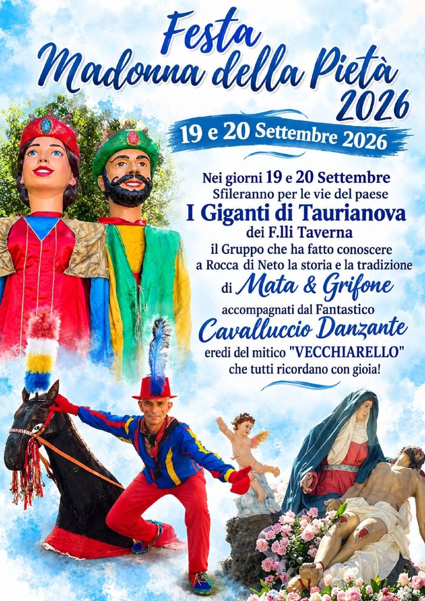 Locandina festa della madonna della pietà rocca di neto - foto locandina ufficiale 