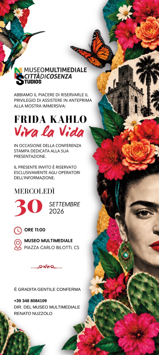 Mostra Frida Kahlo – Viva La Vida” - Foto Uff. Stampa uff Stampa Idea Cosenza 17.09.2026