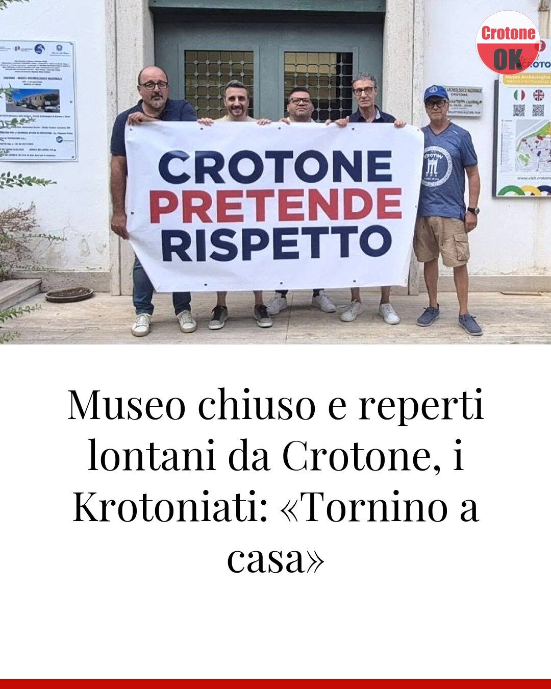 Museo chiuso e reperti lontani da Crotone, i Krotoniati: «Tornino a casa»