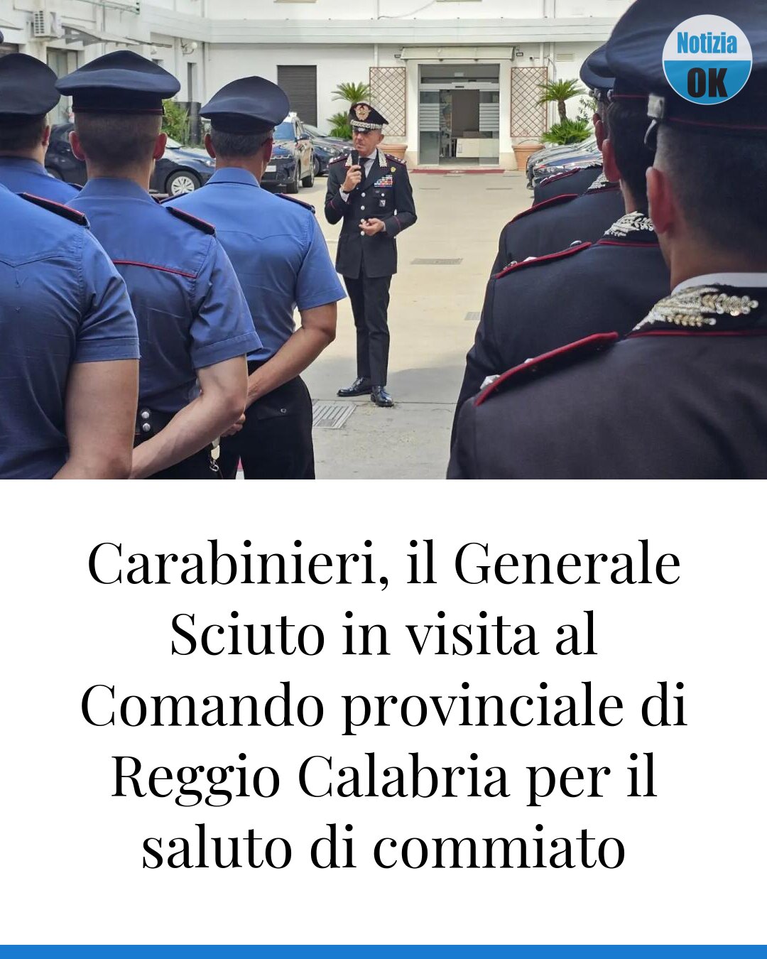 Carabinieri, il Generale Sciuto in visita al Comando provinciale di Reggio Calabria per il saluto di commiato