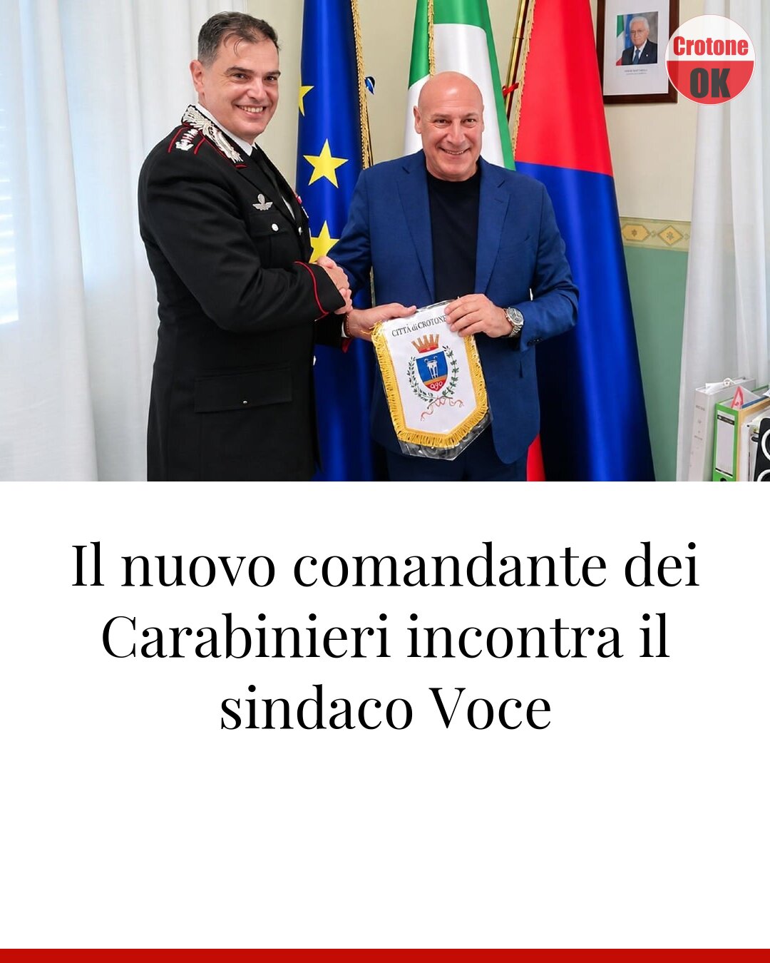 Il nuovo comandante dei Carabinieri incontra il sindaco Voce
