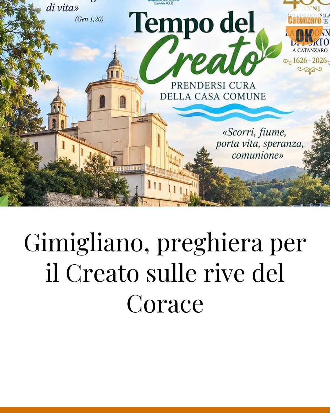Gimigliano, preghiera per il Creato sulle rive del Corace