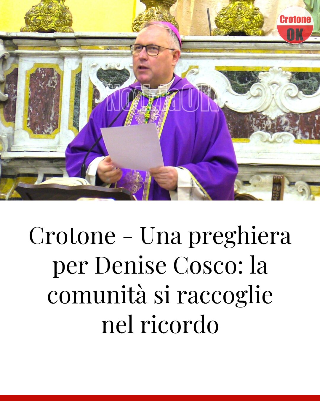 Crotone - Una preghiera per Denise Cosco: la comunità si raccoglie nel ricordo