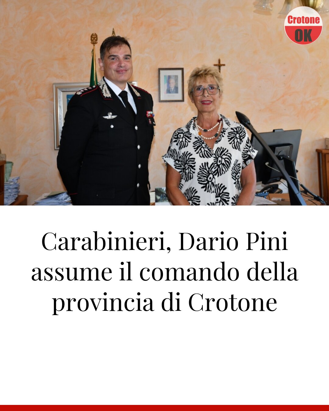 Carabinieri, Dario Pini assume il comando della provincia di Crotone
