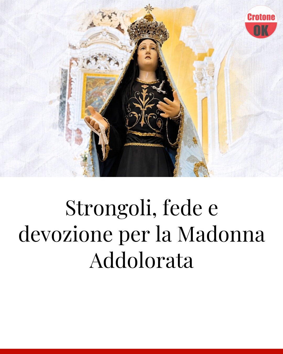 Strongoli, fede e devozione per la Madonna Addolorata