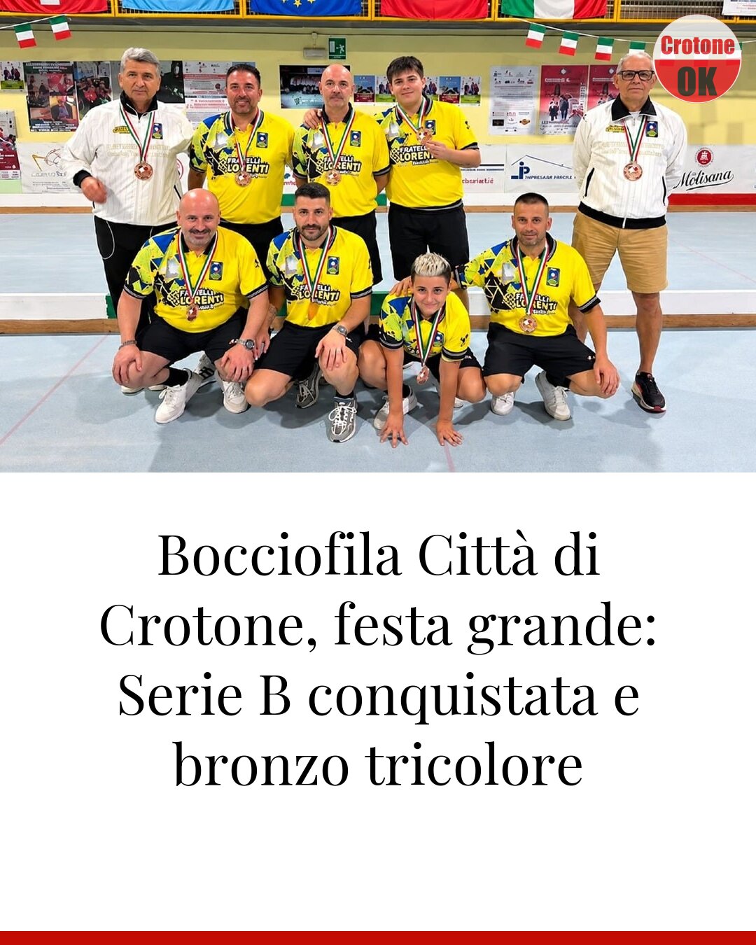 Bocciofila Città di Crotone, festa grande: Serie B conquistata e bronzo tricolore