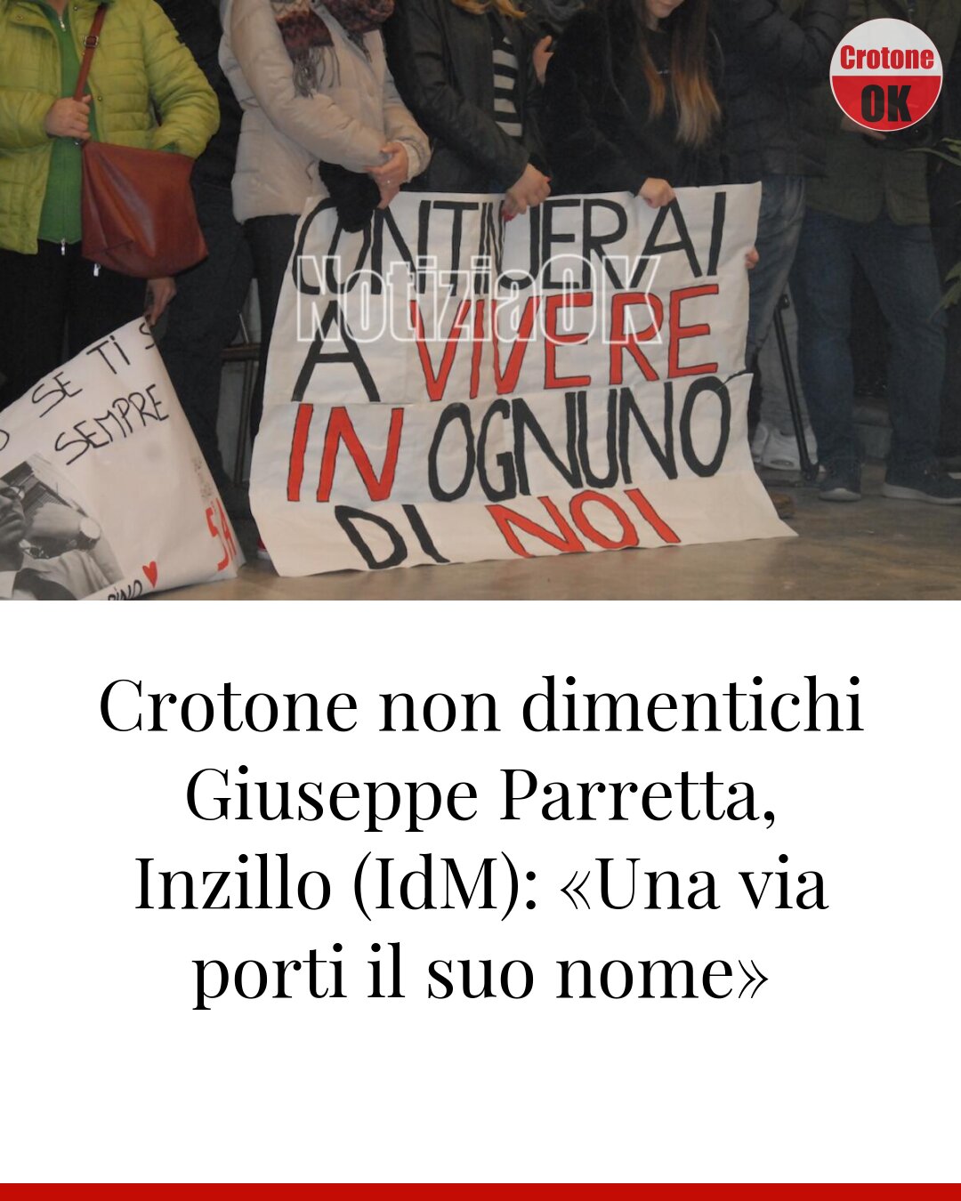 Crotone non dimentichi Giuseppe Parretta, Inzillo (IdM): «Una via porti il suo nome»