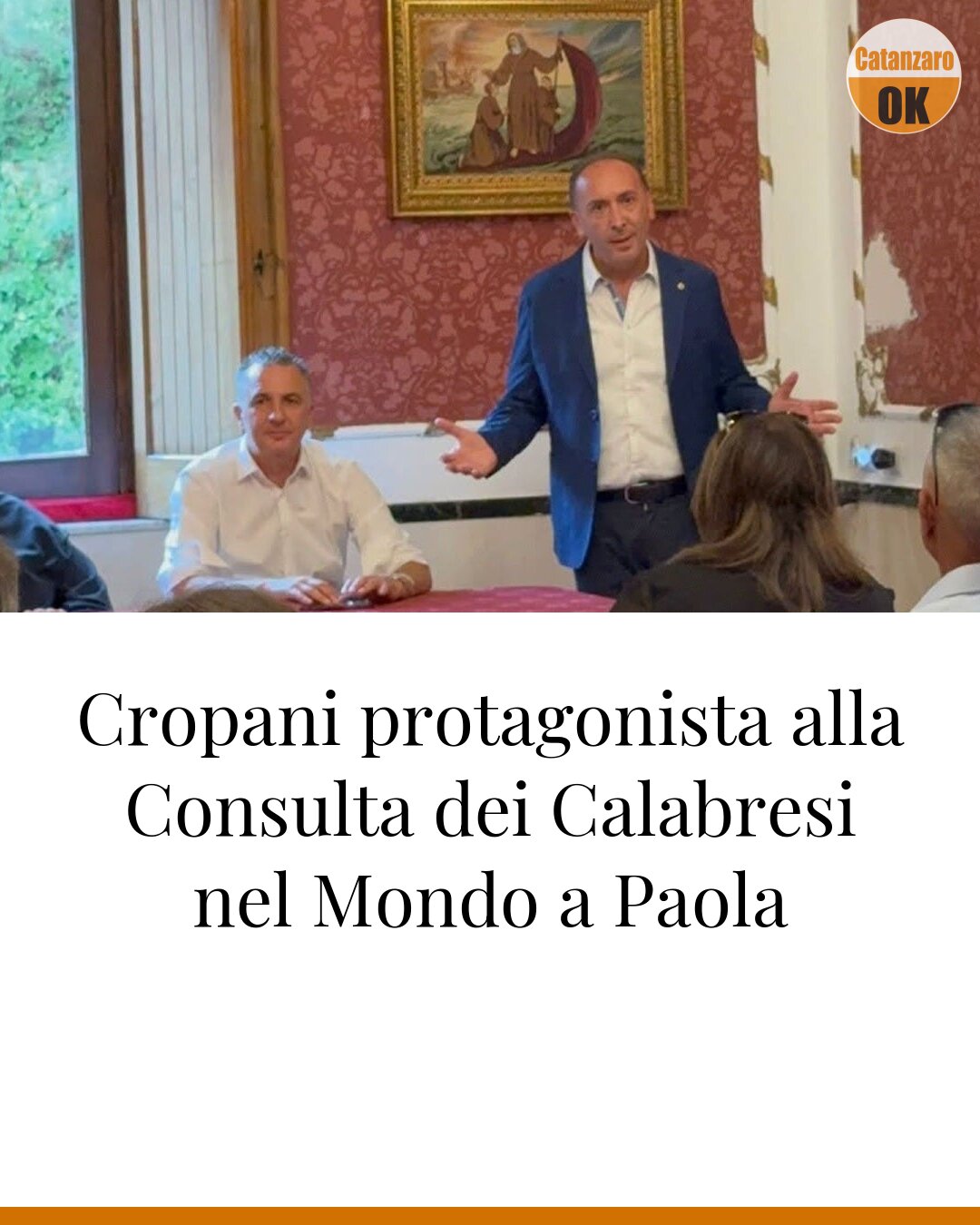 Cropani protagonista alla Consulta dei Calabresi nel Mondo a Paola