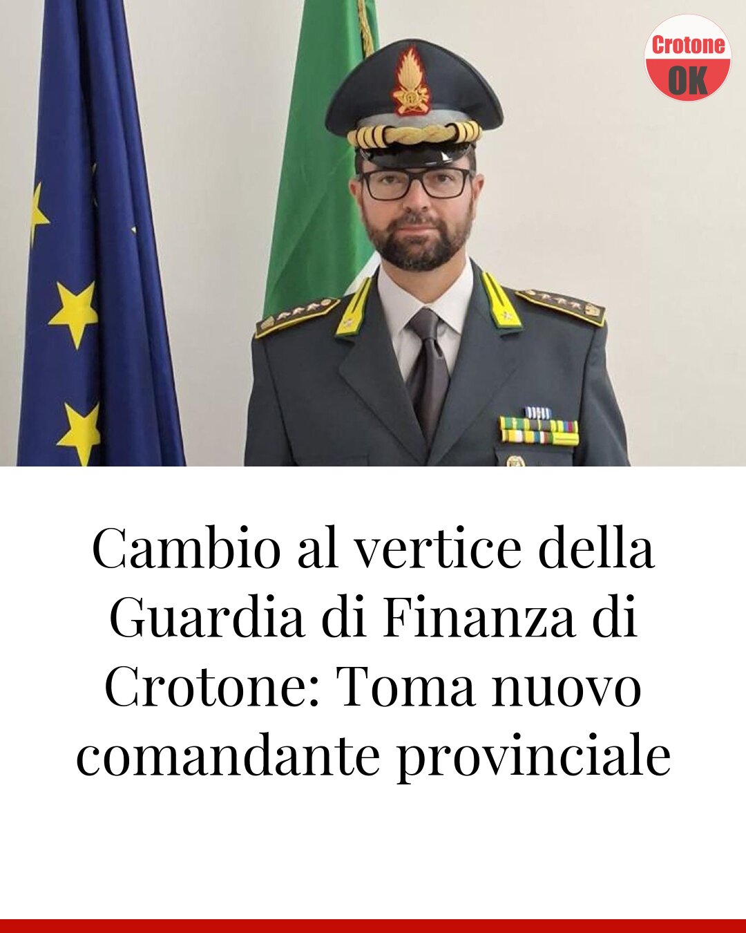 Cambio al vertice della Guardia di Finanza di Crotone: Toma nuovo comandante provinciale