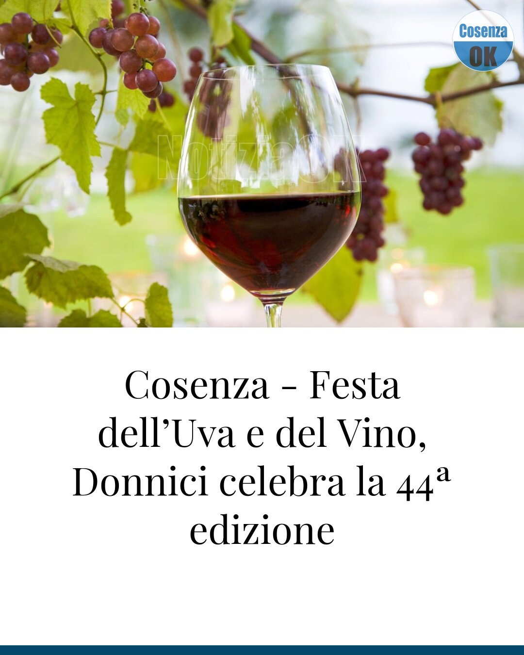 Cosenza - Festa dell’Uva e del Vino, Donnici celebra la 44ª edizione