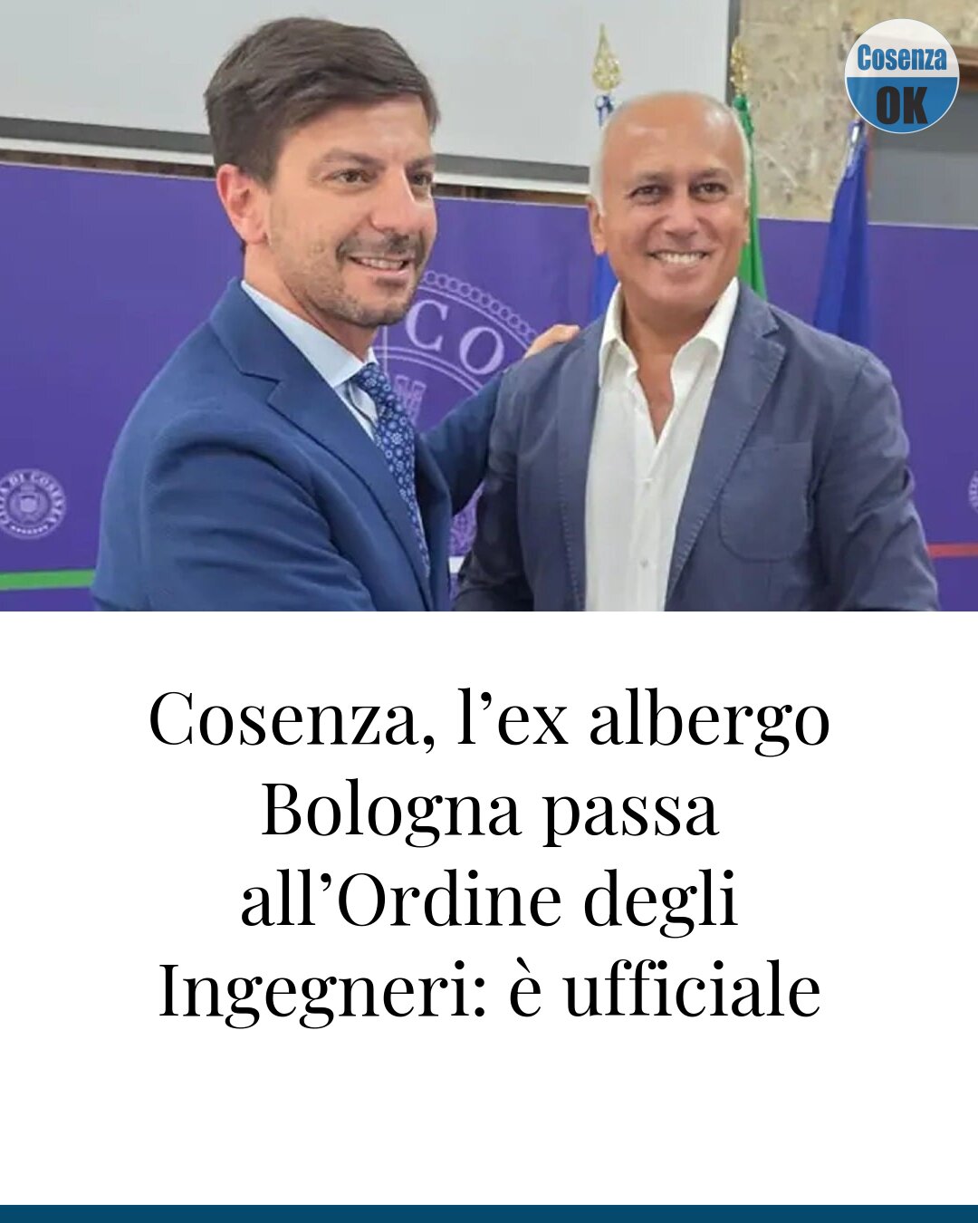 Cosenza, l’ex albergo Bologna passa all’Ordine degli Ingegneri: è ufficiale