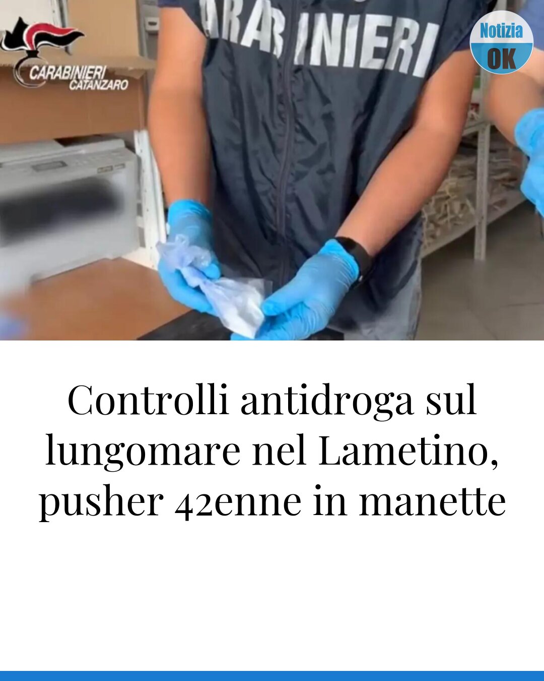 Controlli antidroga sul lungomare nel Lametino, pusher 42enne in manette