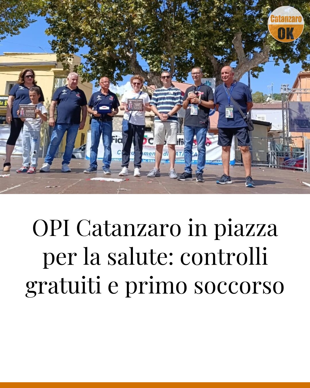 OPI Catanzaro in piazza per la salute: controlli gratuiti e primo soccorso