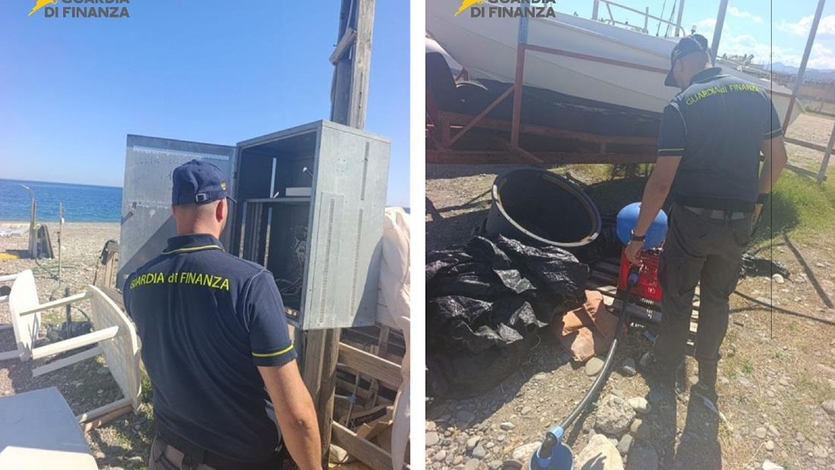 Corigliano-Rossano, controlli sul demanio: scoperti allaccio abusivo e pozzo - foto uff. stampa guardia di finanza
