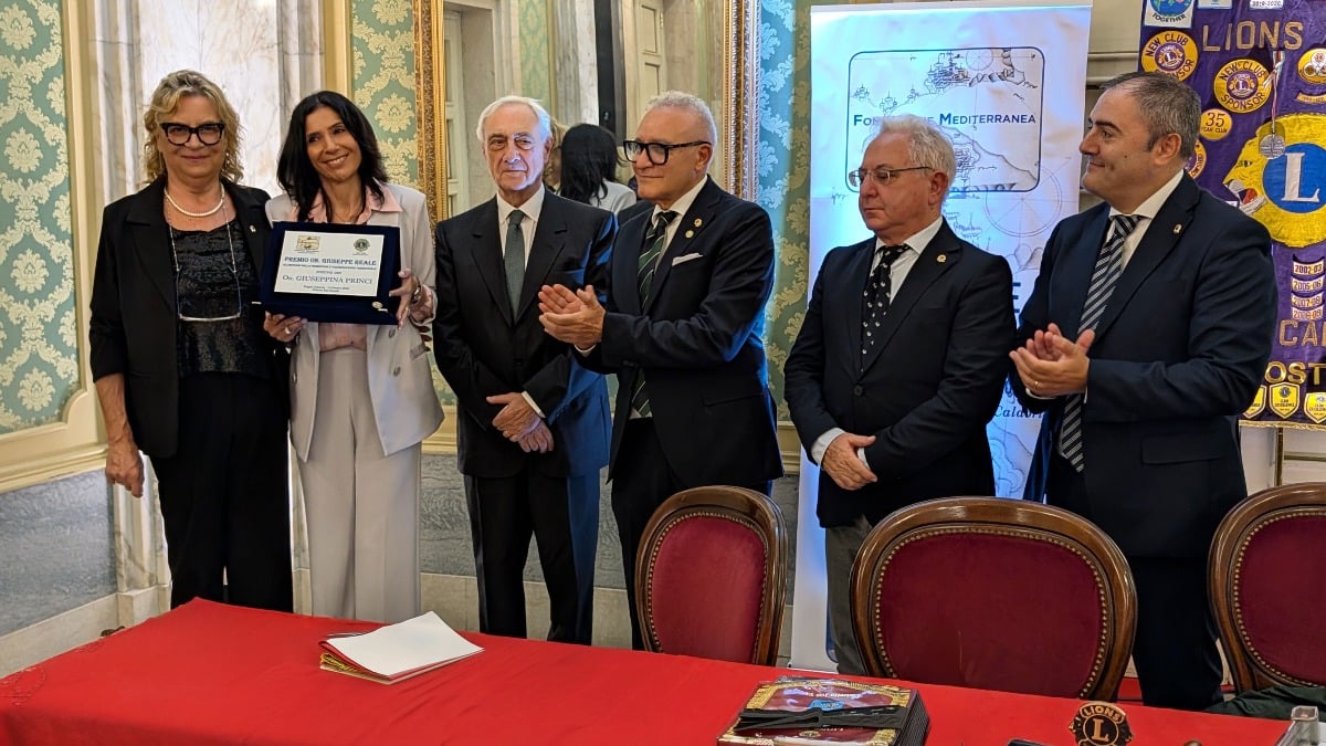 Premio Giuseppe Reale 2026, riconoscimento a Giusi Princi -  Foto Uff. Stampa Lions Club Reggio Calabria
