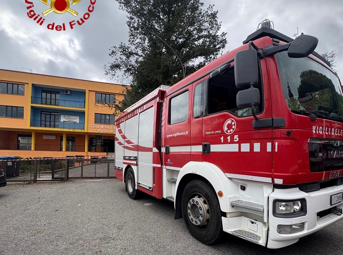 Cotronei, segnalazione di un presunto pacco bomba: evacuate le scuole - Foto Uff Stampa Vigili del fuoco 