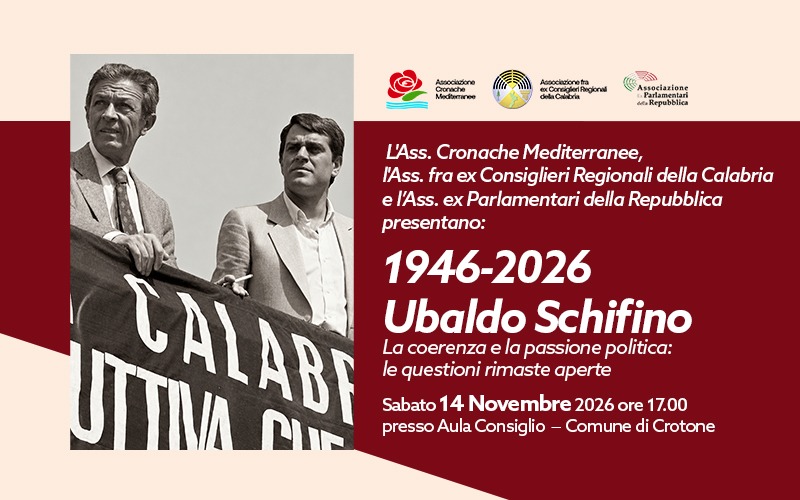 Crotone ricorda Ubaldo Schifino: un incontro sulle questioni politiche ancora aperte - 