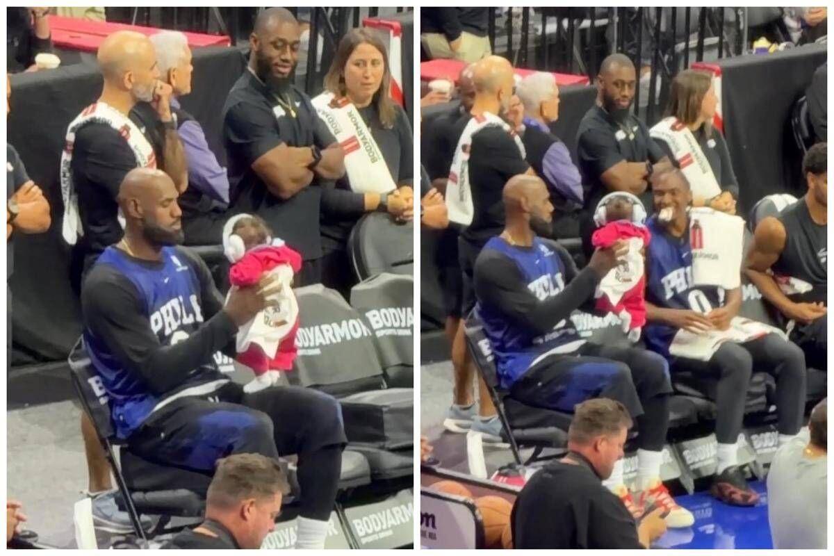 James gioca con una bambina: LeBron versione 'babysitter' in Nba - Video - 