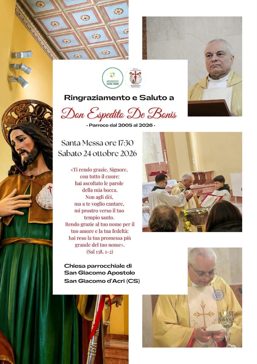Inizio ministero sacerdotale san giacomo d'acri 